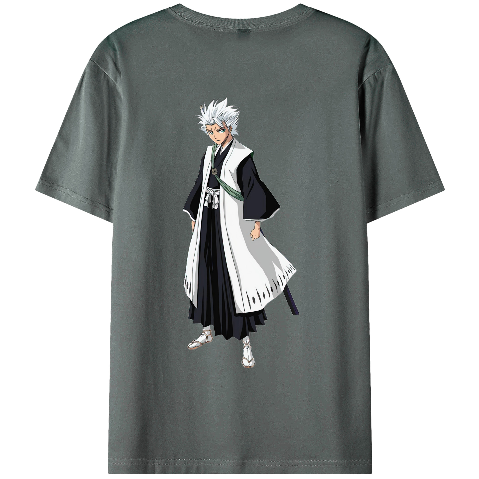 （画像用） ブリーチ 日番谷冬獅郎（ひつがや とうしろう） BLEACH Hitsugaya Toushirou 綿100％ メンズ半袖Tシャツ（バックプリント） 通気性